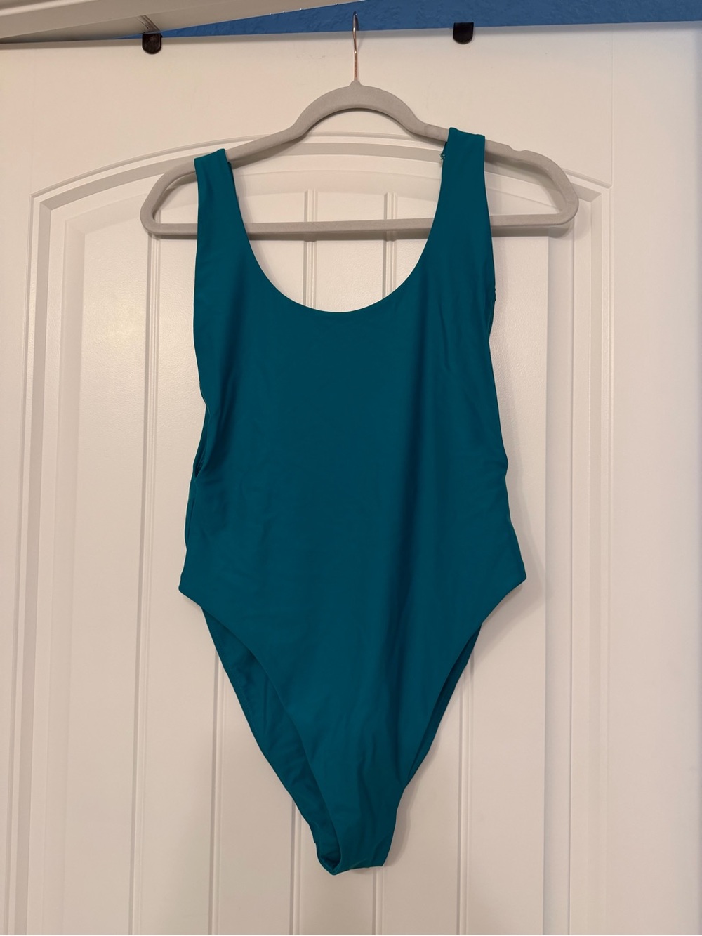 Aerie Teal One Piece Low Back Swimsuit Size Large